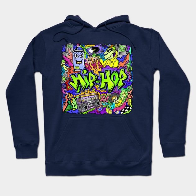 Hip Hop Music Graffiti Hoodie by MARK ASHKENAZI